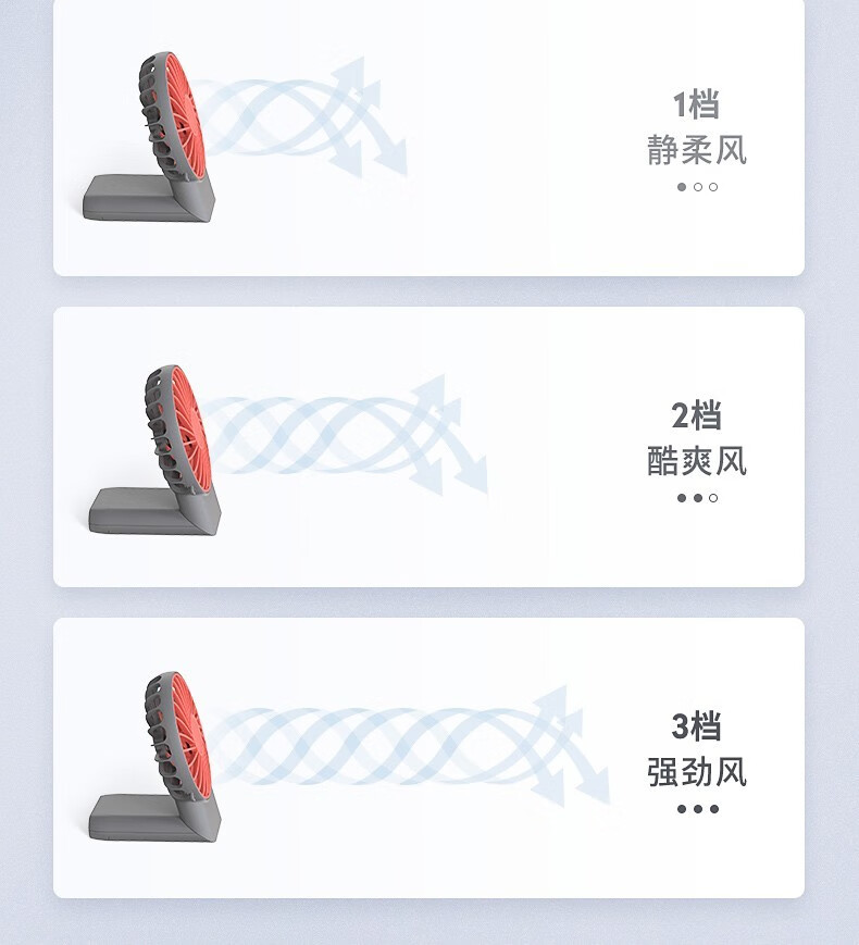 卡蛙 手持电风扇迷你便携充电usb小风扇旅游出门宿舍办公室桌面 月影白 KW-MF500
