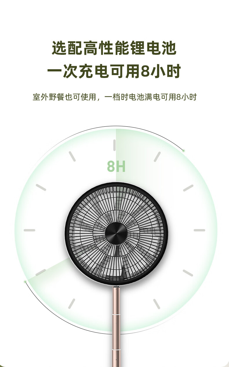 卡蛙 台式电风扇落地扇桌面客厅空气循环扇九叶 云岭风 KW-MF01A 高配 带电池+喷雾+遥控版