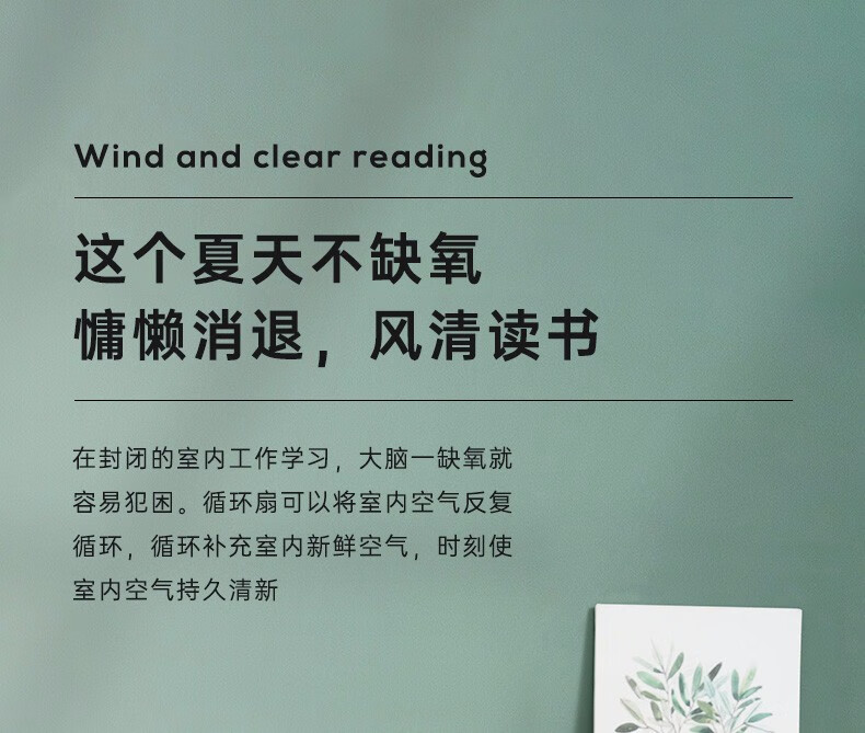 艾美特空气循环扇台式小风扇家用涡轮空气对流扇电风扇 机械款CA15-X28