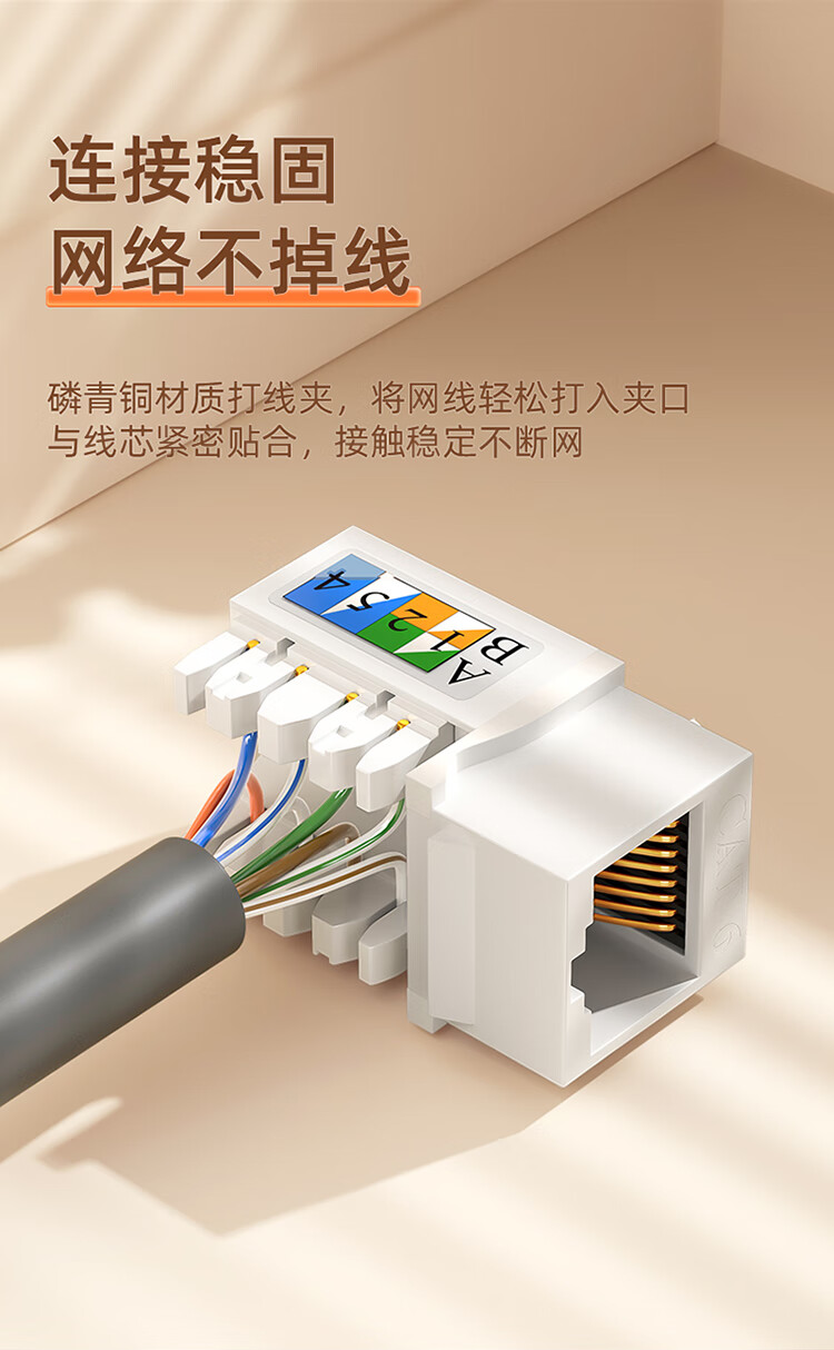 SAMZHE 山泽六类网络模块CAT6千兆网线插座面板模块RJ45水晶头母座网线镀金连接头(十个装)BLMK10X