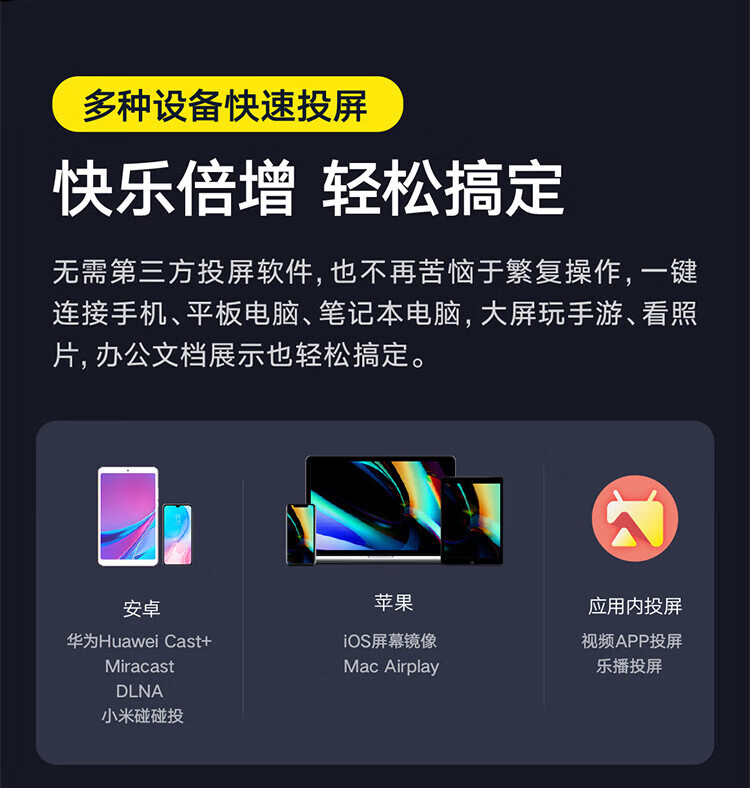 小明 Q1 投影仪家用 投影机 卧室超高清便携投影 迷你投影仪（内置电池 1080P高清 自动校正） Q1云朵白