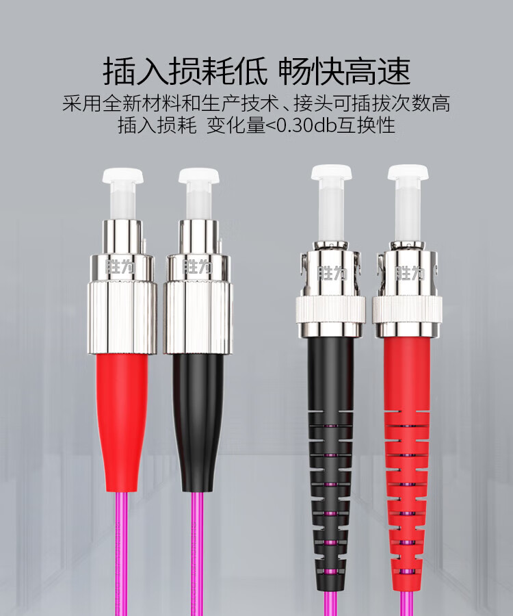 胜为（shengwei）工程电信级万兆光纤跳线 FC-ST网线多模双芯30米 OM4 网络收发器尾纤光纤连接线 FTFO-2300