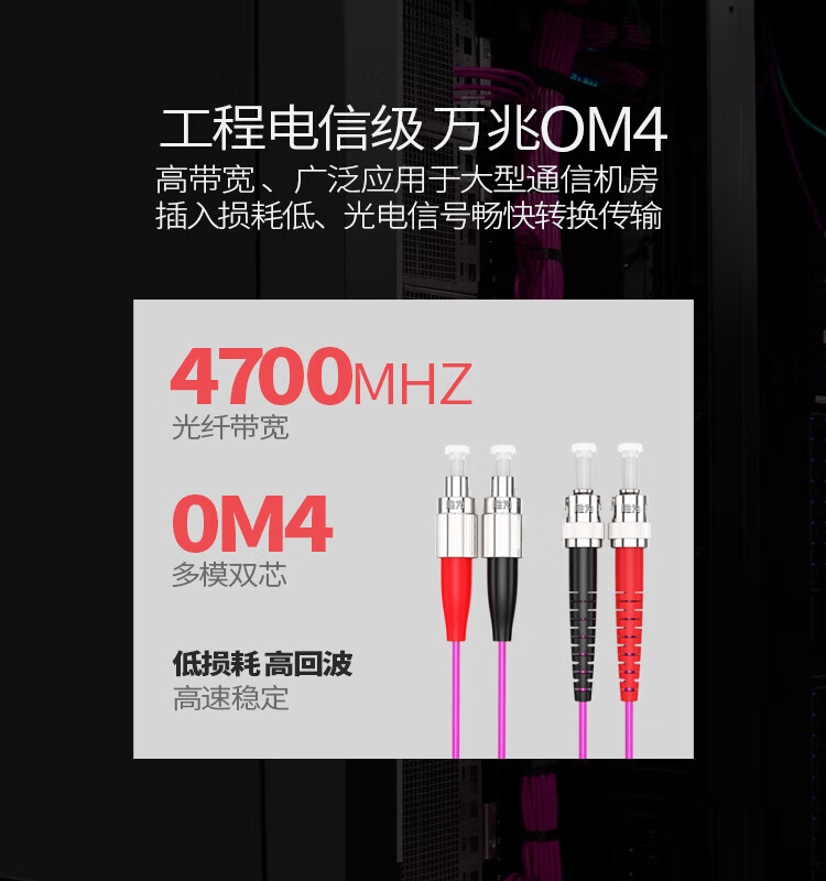 胜为（shengwei）工程电信级万兆光纤跳线 FC-ST网线多模双芯30米 OM4 网络收发器尾纤光纤连接线 FTFO-2300