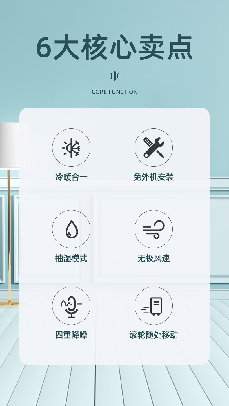 Midea移动空调1.5匹 家用厨房空调冷暖一体机便携立式免排水免安装 KYR-35/N1Y-PD2
