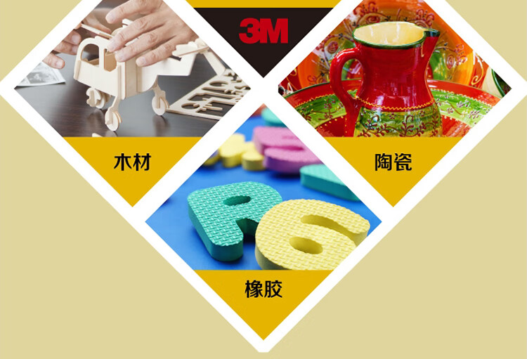 3M 透明快干胶 玻璃陶瓷木材金属粘合剂 速干液体胶水 12支/板 6板装 AD118