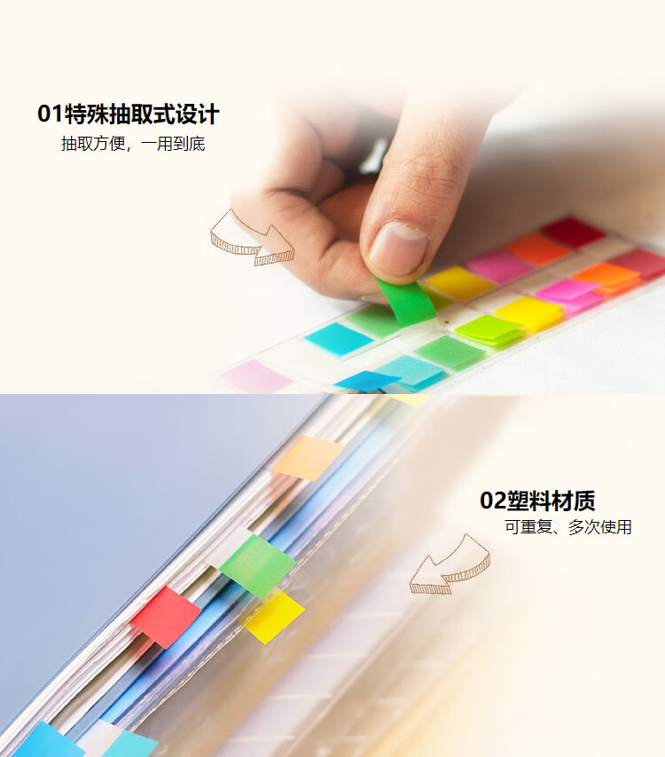 3M 抽取式标签 报事贴/便条纸/便签纸/指示标签 办公用品 6包装 680-2pk-1