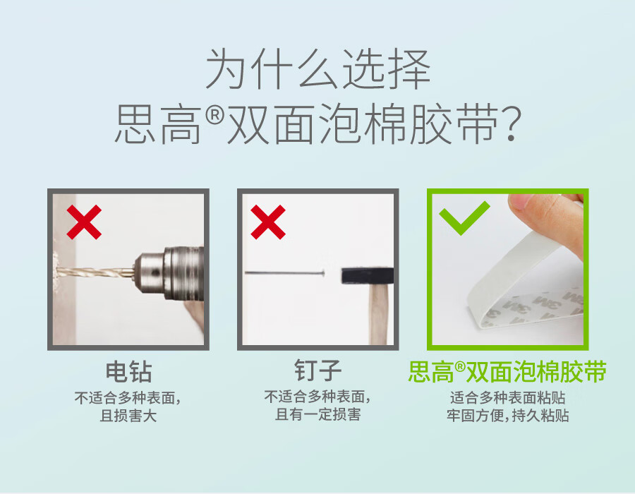 3M 思高双面胶 双面强力粘贴棉纸胶带 办公用品 24mm*5.5m强力型 12卷装 320C-24