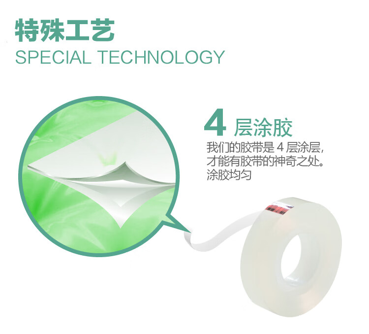 3M 思高胶带 600高级透明胶带 办公用品 19mm*32.9m 12卷装 600-QC33