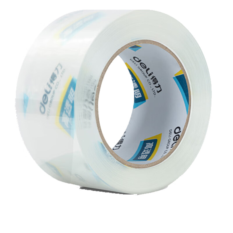 得力(deli)高品质高透明封箱胶带/打包胶带 60mm*100y*50um(91.4m/卷) 单卷装 办公用品 30369