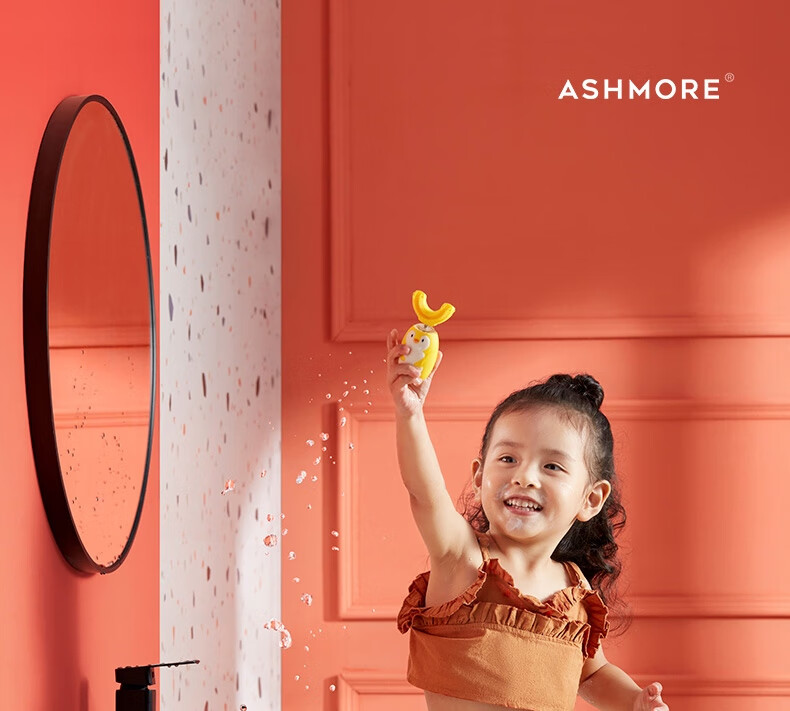 艾诗摩尔（ASHMORE）小企鹅款·儿童电动牙刷u型 声波震动 童音教学AS-TB05 --骑士米奇·蓝