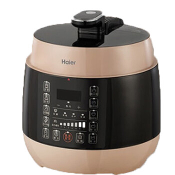 海尔（Haier）电压力锅 6L大容量多功能 家用智能 一锅双胆海尔电压力锅PS-E6001Q1G 6升深金色电压力煲