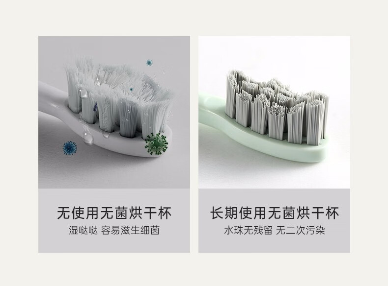 艾诗摩尔（ASHMORE）紫外线牙刷消毒器 智能无菌烘干杯 消毒烘干二合一 AS-SH01 复古绿