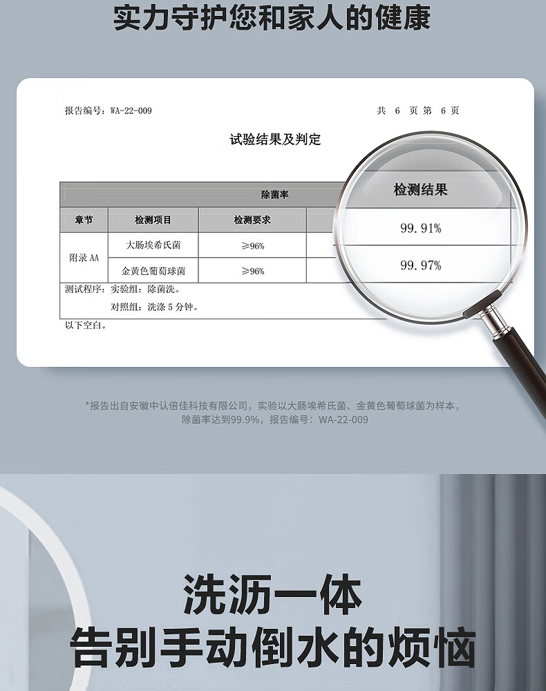 美的（Midea）内衣内裤分桶洗衣机便携式婴儿童衣服清洗机1.5KG触控迷你洗袜子神器（一机二桶） MFB15-32S