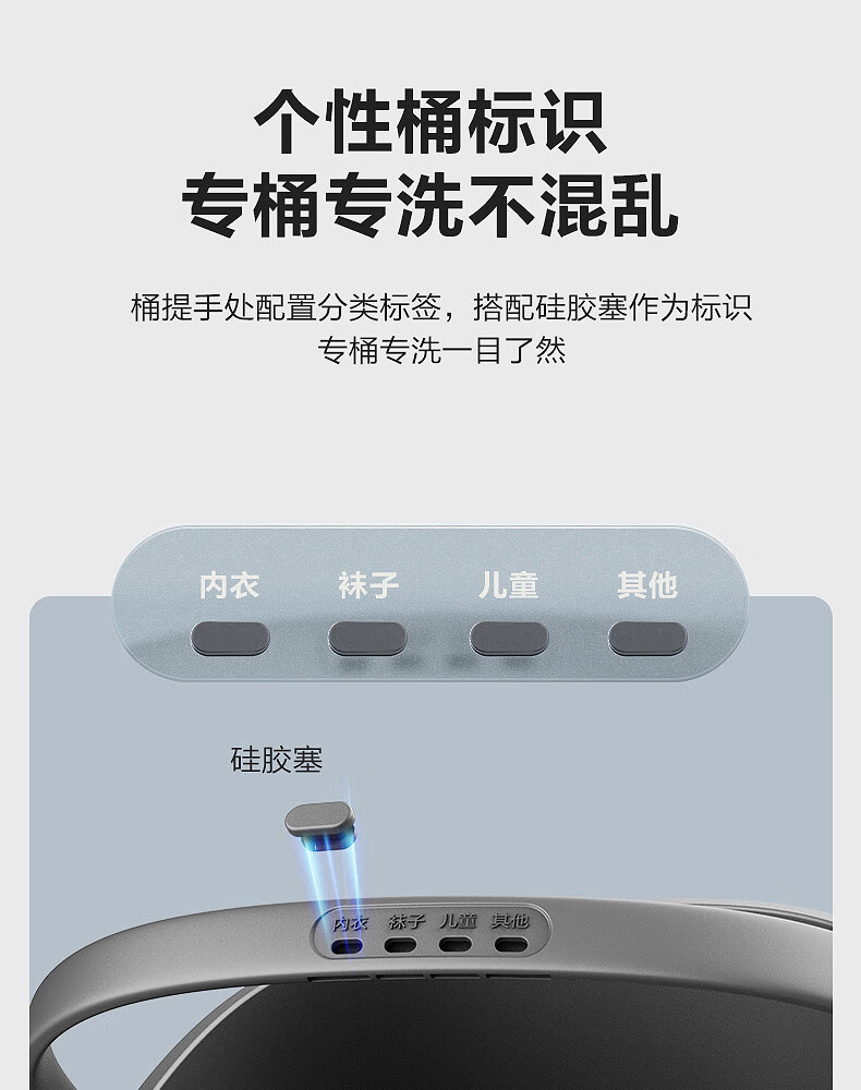 美的（Midea）内衣内裤分桶洗衣机便携式婴儿童衣服清洗机1.5KG触控迷你洗袜子神器（一机二桶） MFB15-32S