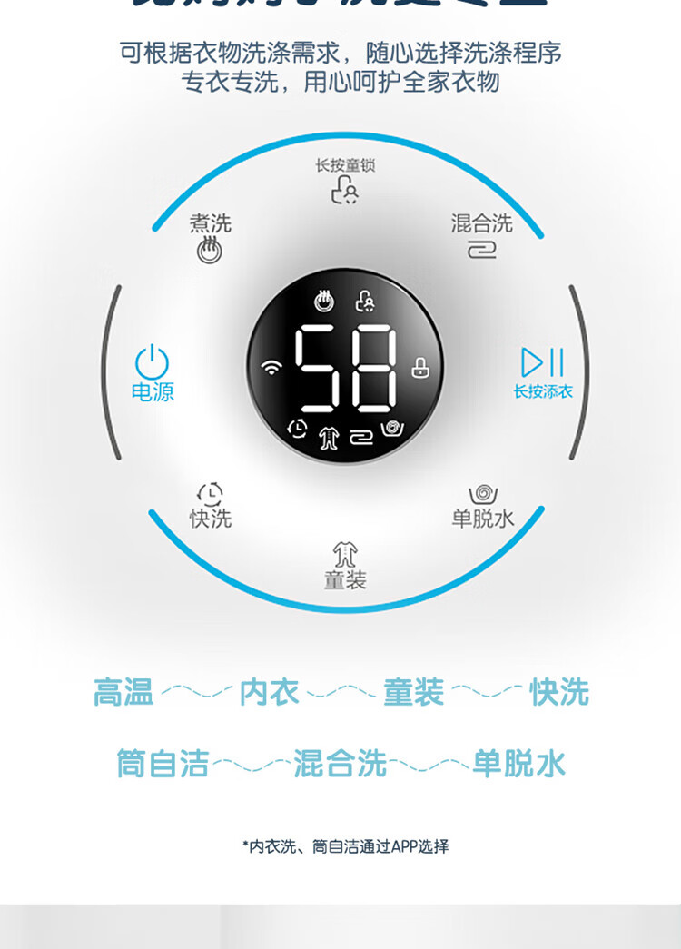 美的（Midea）壁挂洗衣机 315W 3公斤 迷你滚筒洗衣机全自动 儿童洗衣机 婴儿洗衣机小型 MG30V315W