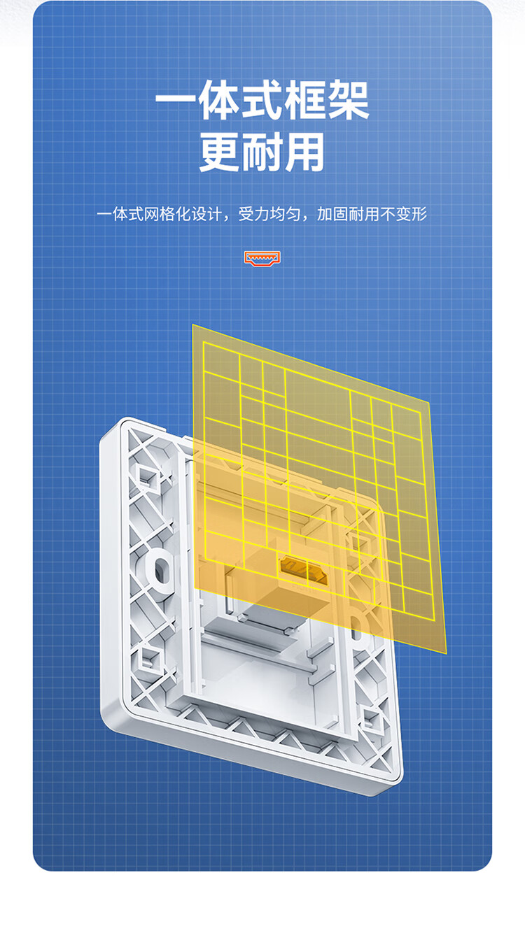 SAMZHE 山泽HDMI86面板边框3口免焊接墙壁插座装修配套直通母对母模块多功能86型模块SZ-HDMI01