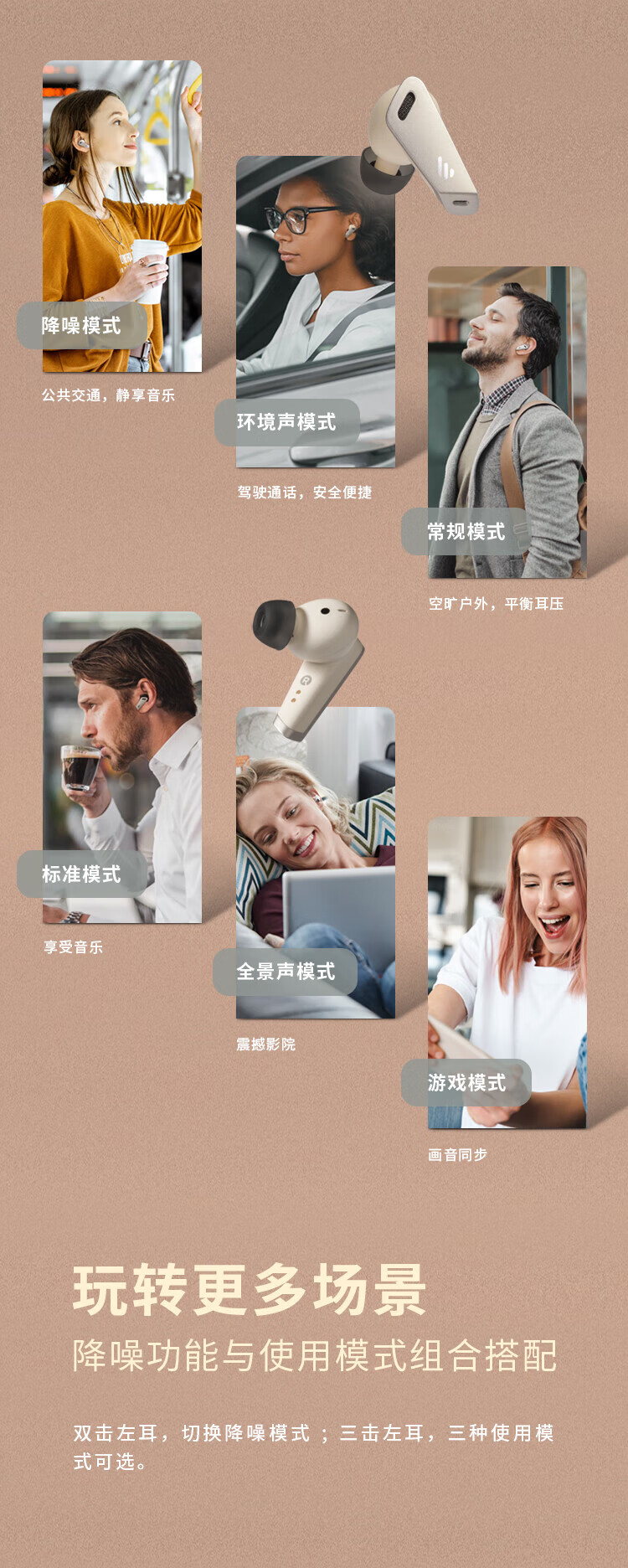 漫步者  (EDIFIER) TWS NB2 Pro真无线降噪蓝牙耳机 主动降噪 蓝牙耳机 从容白EDF280014