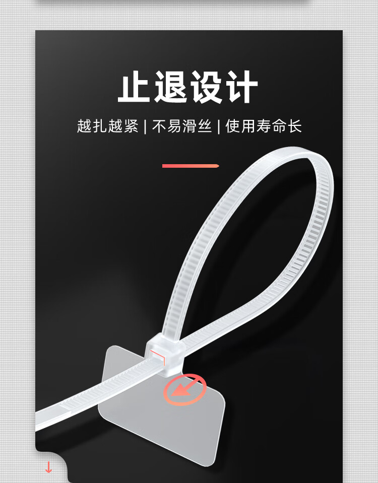 SAMZHE 山泽扎带多功能理线带绑带专业自锁式2.5*100mm透明尼龙标签束线带约200根/包ZD-06