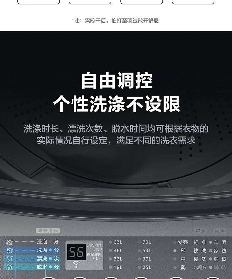 小天鹅（LittleSwan）波轮洗衣机全自动10公斤大容量家用变频水魔方防缠绕直驱无孔内桶TB100VT818WDCLY