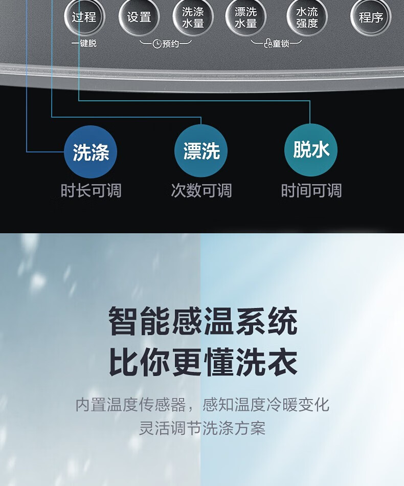 小天鹅（LittleSwan）波轮洗衣机全自动10公斤大容量家用变频水魔方防缠绕直驱无孔内桶TB100VT818WDCLY