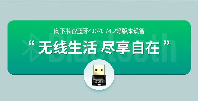 SAMZHE 山泽USB蓝牙适配器5.0接收器笔记本音频发射器手机耳机无线蓝牙音响箱鼠标键盘游戏手柄SZ-666