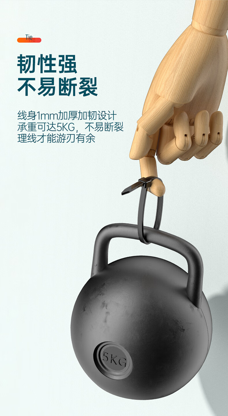 SAMZHE 山泽自锁式尼龙扎带大号3.6*250mm黑色理线带束线绑带100根/包ZD-18