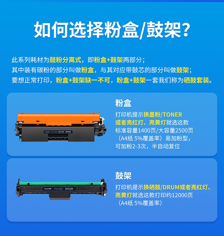 天色（TIANSE）CF218A硒鼓适用惠普m132nw m132a 18a m104w cf218a硒鼓 m132snw 墨盒 【1400页】标准版粉盒
