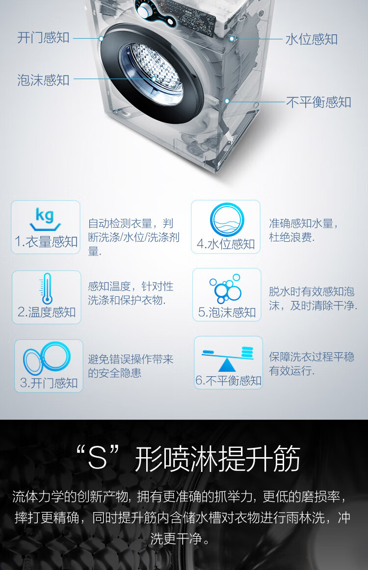 TCL 8公斤 一级能耗 上排水设计 不锈钢蜂巢水晶内筒 一键启动筒洗衣机 TG-V80芭蕾白