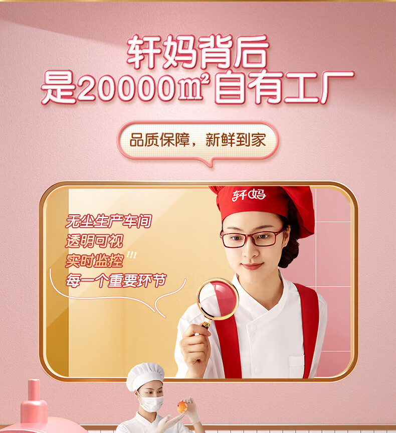 轩妈早餐办公室零食小吃 休闲食品蛋黄酥-紫薯口味（六枚装）330g*2盒