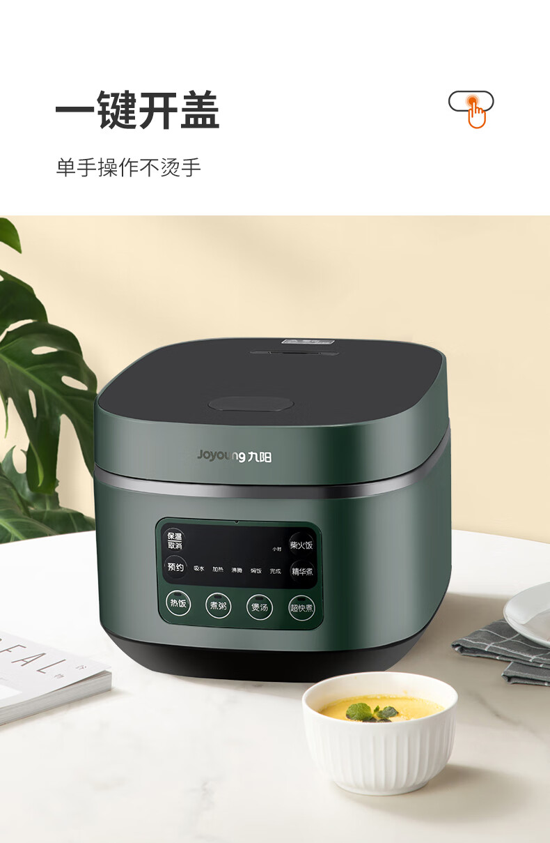 九阳（Joyoung）电饭煲家用3L迷你小型电饭锅智能蒸饭锅多功能电热锅F30FZ-F636 绿色