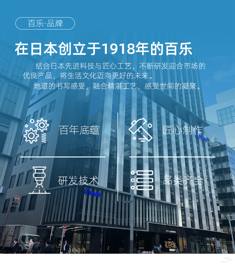 百乐（PILOT） 中性笔可擦笔芯啫喱笔芯0.5黑蓝BLS-FR5-BB单盒装（12支）