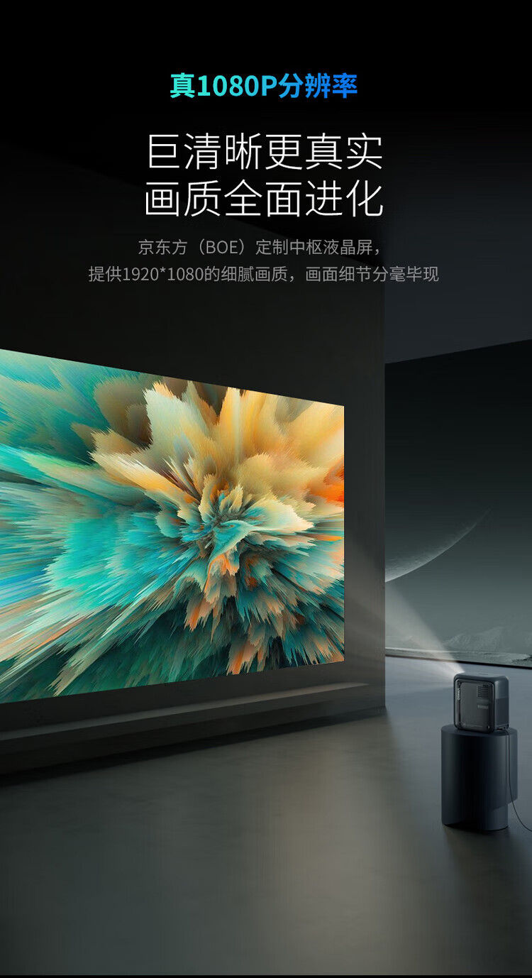 VIMGO D1投影仪投影仪家用1080P家庭影院（900ANSI 自动对焦 自动校正)