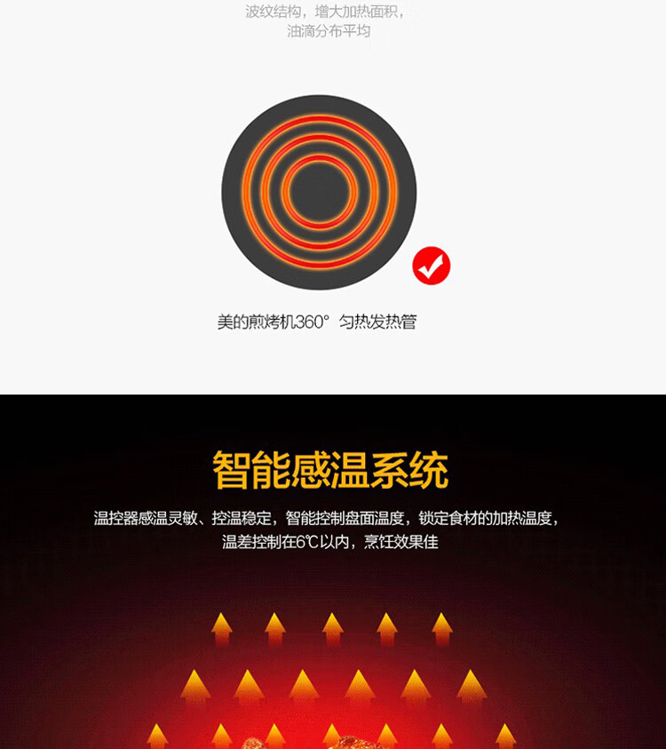 Midea美的电饼铛家用智能早餐机煎烤机大烤盘烙饼机三明治机早餐机博饼机电饼铛MC-JHN34Q