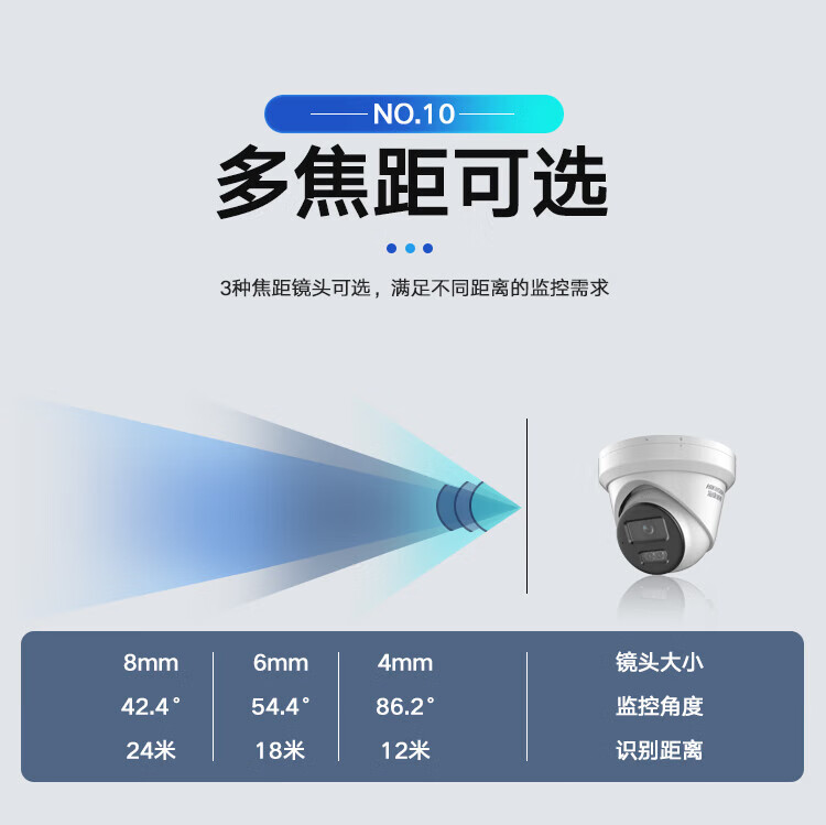海康威视（HIKVISION） 监控器摄像头 400万星光夜视poe智能高清录音手机远程防水 DS-2CD3346WDV3-I 6mm