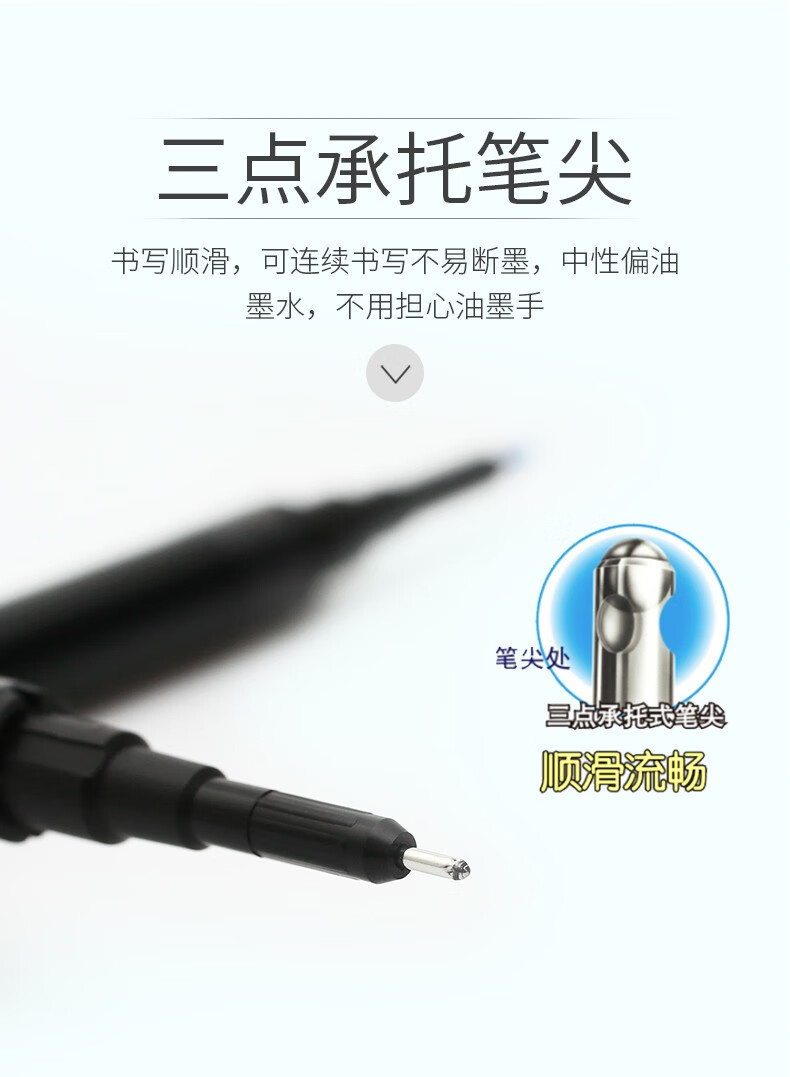 百乐（PILOT）中性笔替芯笔芯走珠笔芯0.5蓝BXS-V5RT-L单盒装（12支）