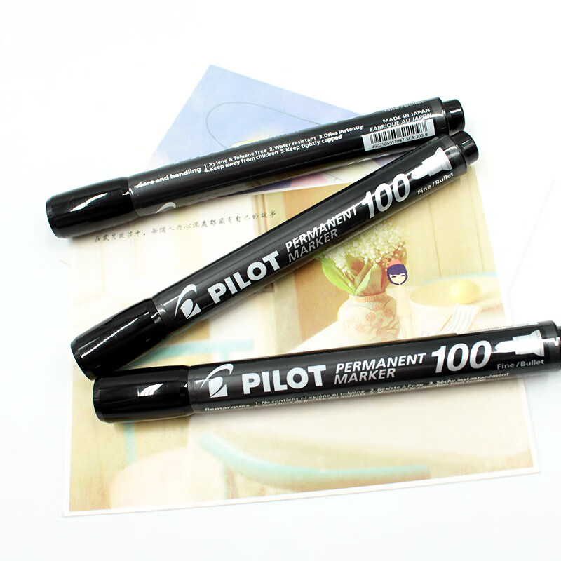 百乐（PILOT）油性马克笔记号笔红SCA-100-R-CHN单盒装（12支）