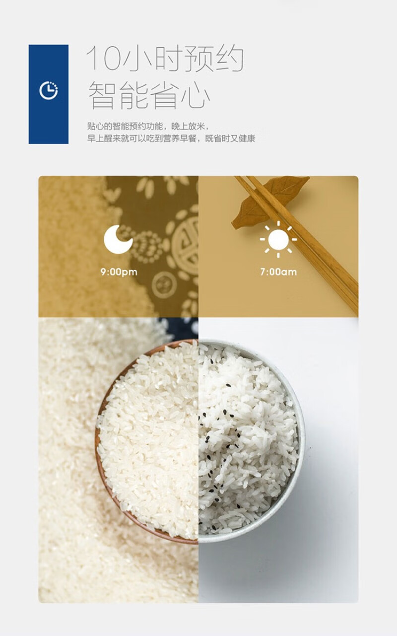 海尔（Haier）电饭煲HRC-F4292N 4升容量 5种烹饪功能 10小时预约 黄晶复合内胆[推荐]
