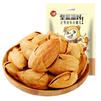 佰食优 休闲食品炒货员工福利 手剥巴旦木208g*3袋