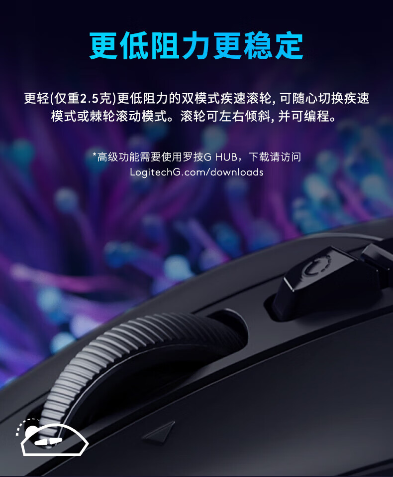 罗技（Logitech）G502 X有线游戏鼠标 进阶有线版 全新光学机械混合微动 HERO引擎 电竞鼠标 黑色