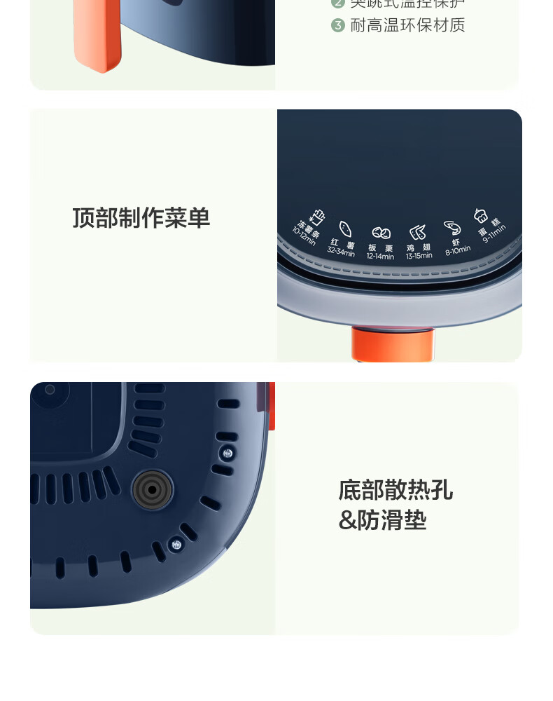 Midea美的空气炸锅家用多功能无油空气炸锅大容量薯条机MF-KZ30E201（KZ30E3L）