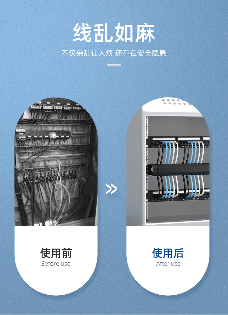 SAMZHE山泽 WAN-11理线架12档24口 工程级加厚型机柜网络理线架线缆管理器 19寸（19寸）