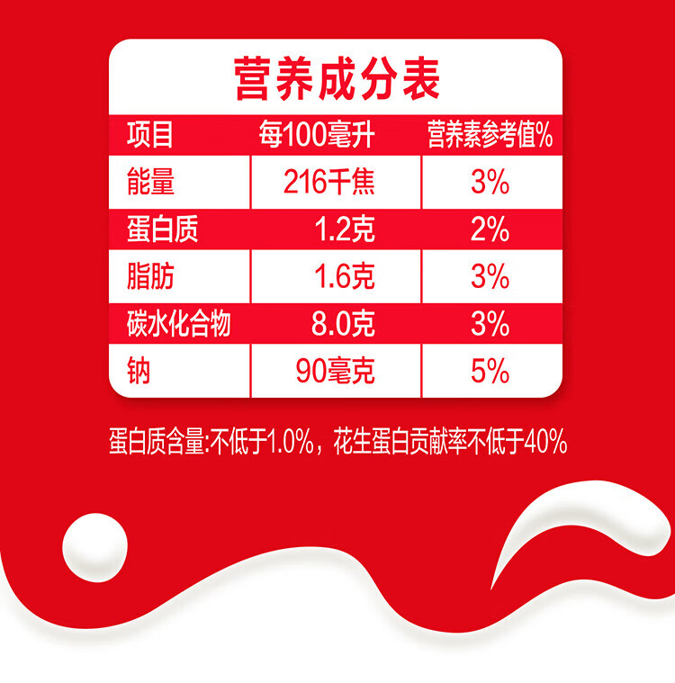 银鹭花生牛奶口味 利乐标准花生牛奶(原味)250ml16包