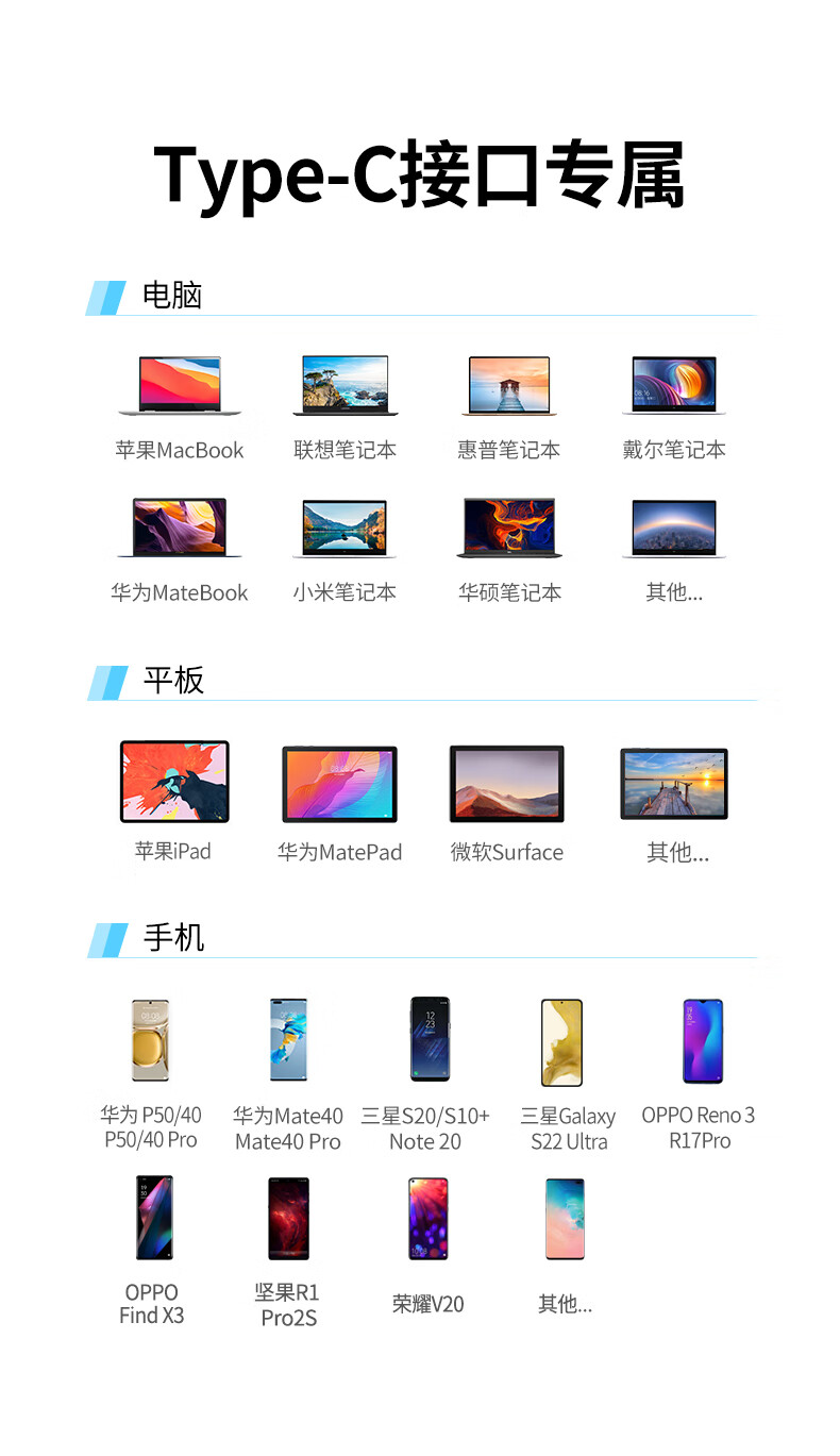 绿联（UGREEN）Type-C适用苹果电脑雷电3拓展坞转换器USB-C分线器 9合1（HDMI+VGA+读卡器+网卡）70409