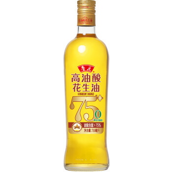 鲁花 食用油 家庭炒菜烹饪油 高油酸花生油750ml