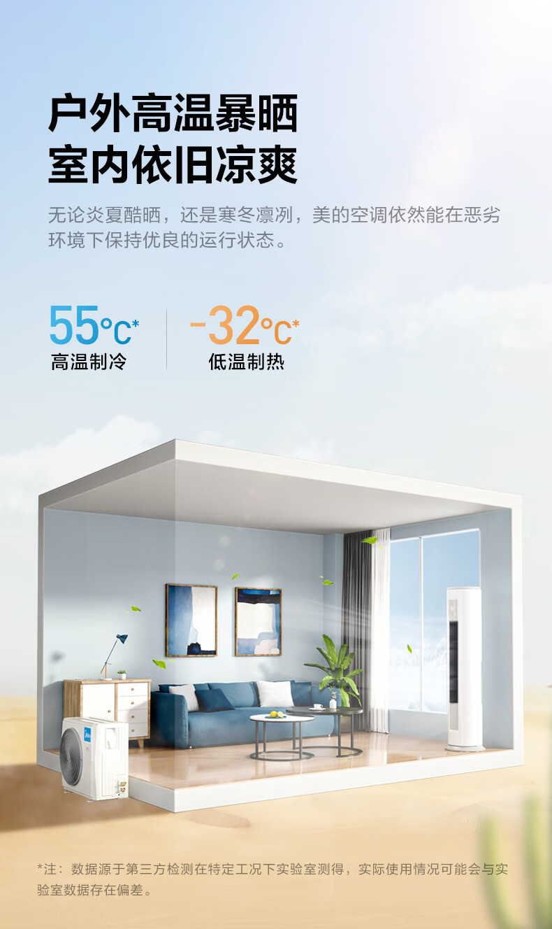 Midea KFR-51LW/N8MJA3 美的新能效变频冷暖空调 强劲除湿 2匹客厅立式柜机智行II