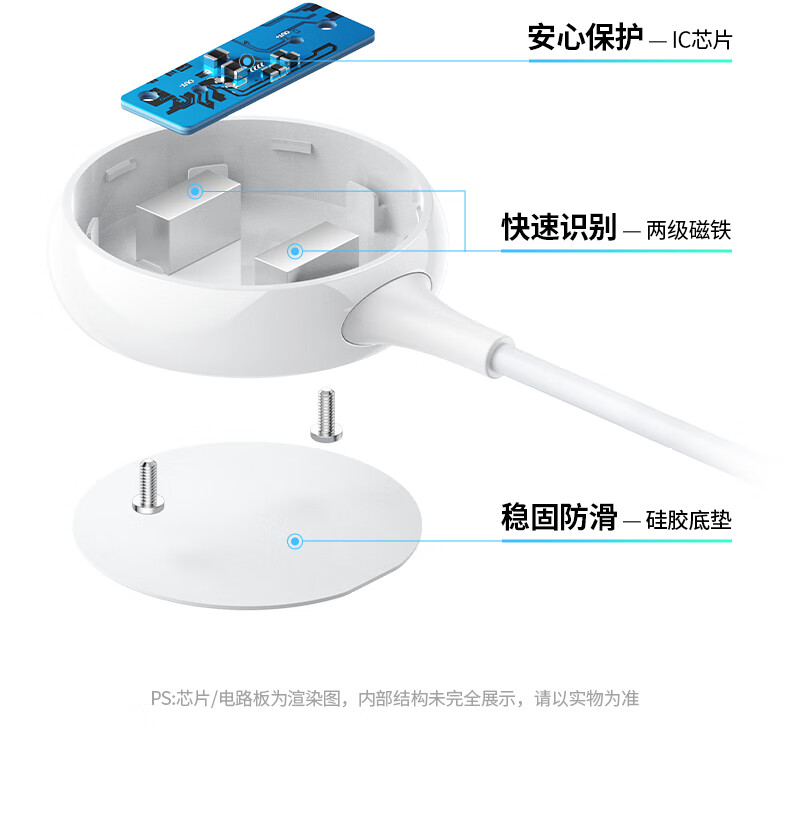 绿联（UGREEN）CD290 华为手表无线充电器磁力快充适用WatchGT+GT2+2e荣耀GSPro+Magic2手环 90219