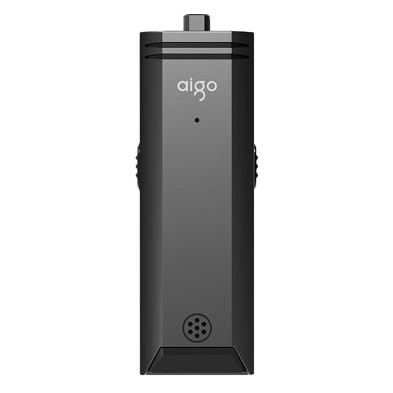 爱国者（aigo）录音笔R2202 16G 微型迷你小巧智能商务录音器专业高清降噪便携录音笔钥匙扣学习会议采访黑色
