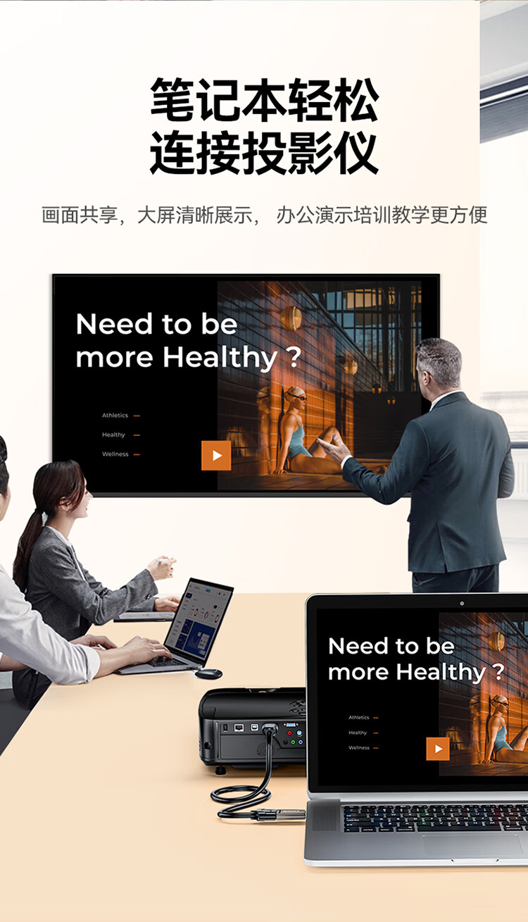 SAMZHE 山泽Type-C转HDMI转接头转换器高清4K华为mate30手机苹果笔记本连接显示器CH301