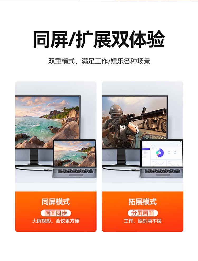 SAMZHE 山泽Type-C转HDMI转接头转换器高清4K华为mate30手机苹果笔记本连接显示器CH301