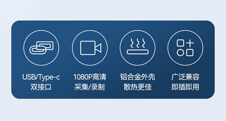 SAMZHE 山泽HDMI视频采集卡器4K输入适用Switch/PS5游戏机手机相机直播USB/Type-C双输出录制CJ15AC